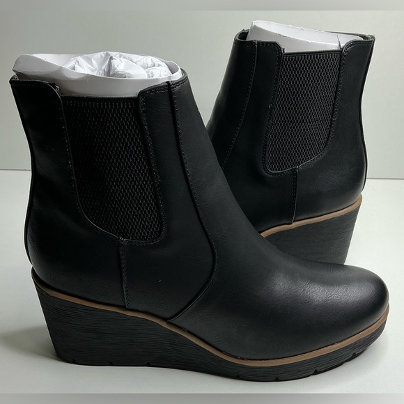 Naturalizer Soul Women's Apollo Black Wedge Ankle Booties Boots 7.5 M New - Picture 7 of 13